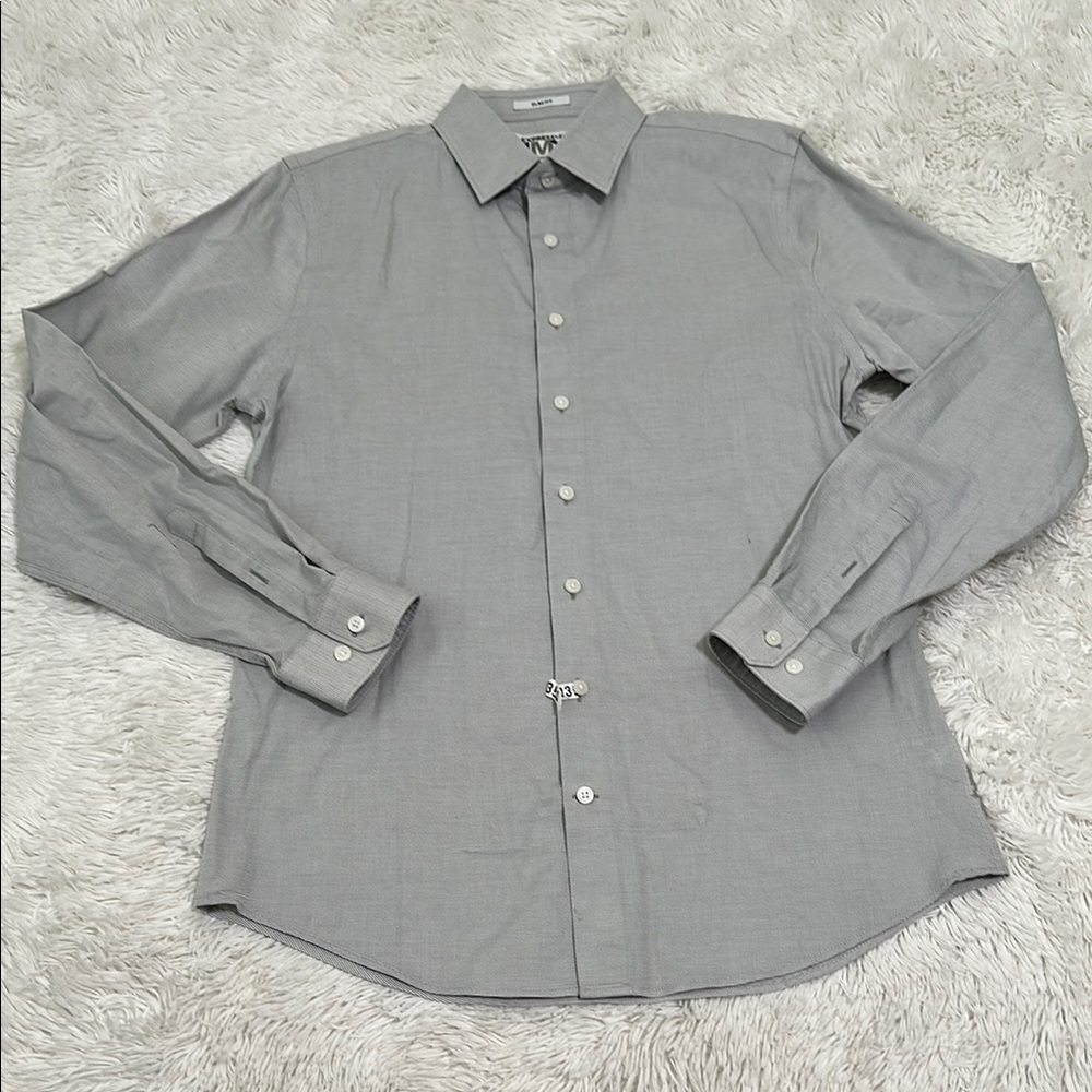 Express Men's Light Gray Dress Shirt